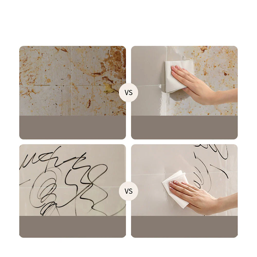 FaSoLa Tear-Off Static Oil-Proof Stickers 60x80cm - Transparent, 5 Pieces - Image 2