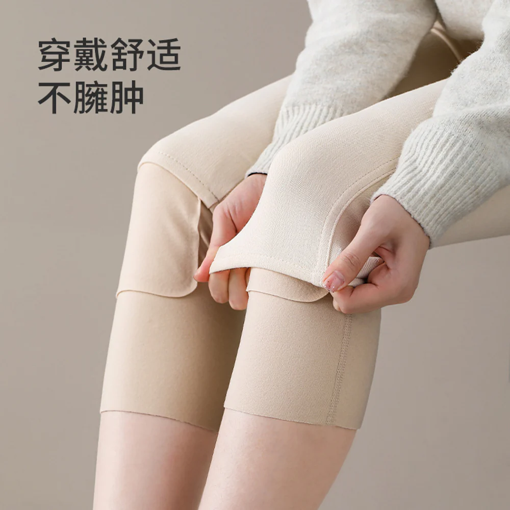 FaSola Thermal Fleece Knee Socks with Pocket - Gray, Size M, 2 Pairs - Image 2
