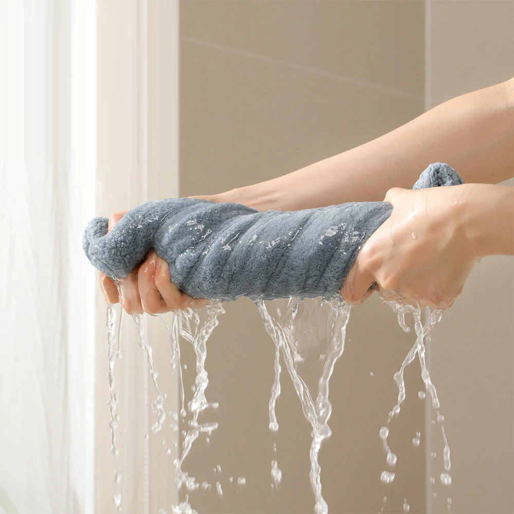 FaSoLa Tie-Up Hair Drying Cap - Blue - Image 3