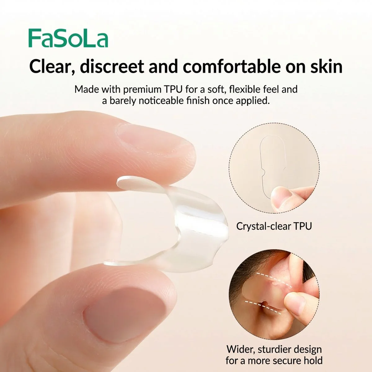 FaSoLa Transparent Ear Lifting Stickers - 6 Pairs - Image 2