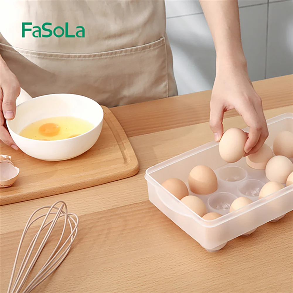 FaSoLa Transparent Egg Storage Box with Lid - 15 Slots - Image 2