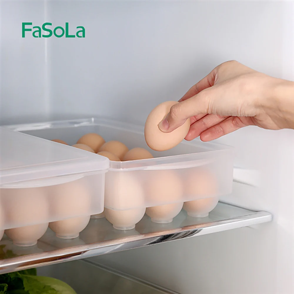 FaSoLa Transparent Egg Storage Box with Lid - 15 Slots - Image 4
