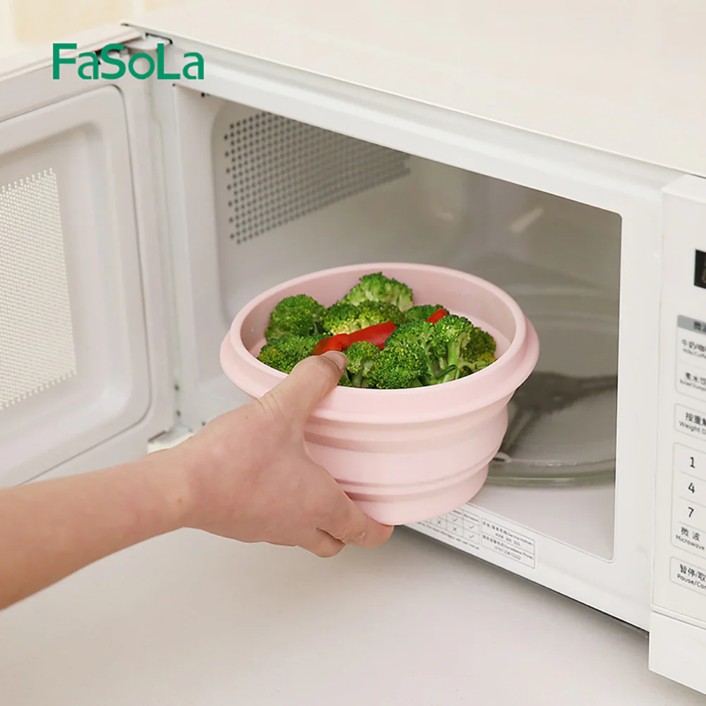 FaSoLa Travel Collapsible Silicone Bowl - Aqua Green, 1000ml - Image 3