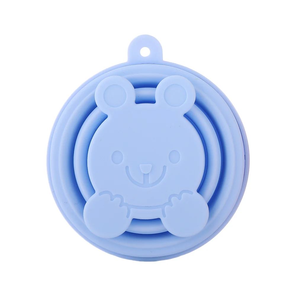 FaSoLa Travel Collapsible Silicone Cup - Baby Blue Bear Design - Image 2