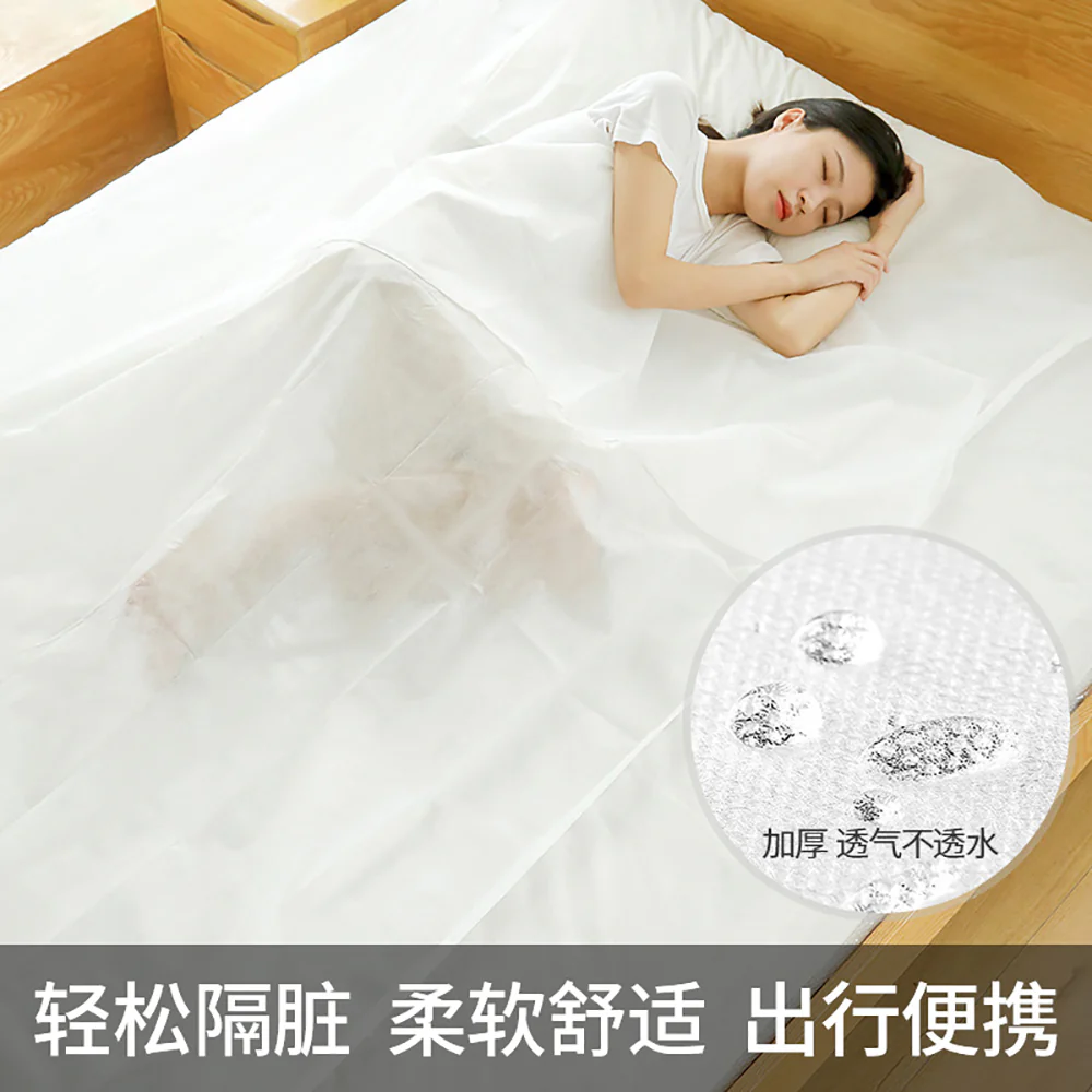 FaSoLa Travel Disposable Bed Sheet White - 1.5m Bed - Image 2