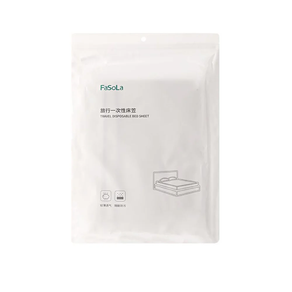 FaSoLa Travel Disposable Bed Sheet White - 1.5m Bed - Image 5