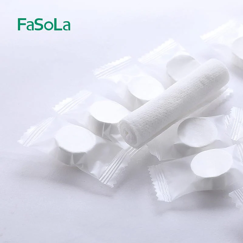 FaSoLa Travel Disposable Compressed Towel Set - 2 Compressed Towels & 1 Compressed Bath Towel - Image 3