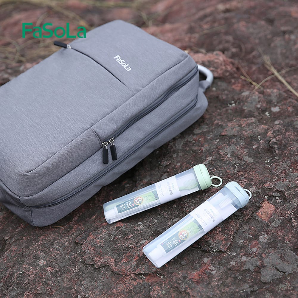 FaSoLa Travel Toothbrush Set - Toothbrush & Toothpaste, Blue - Image 2