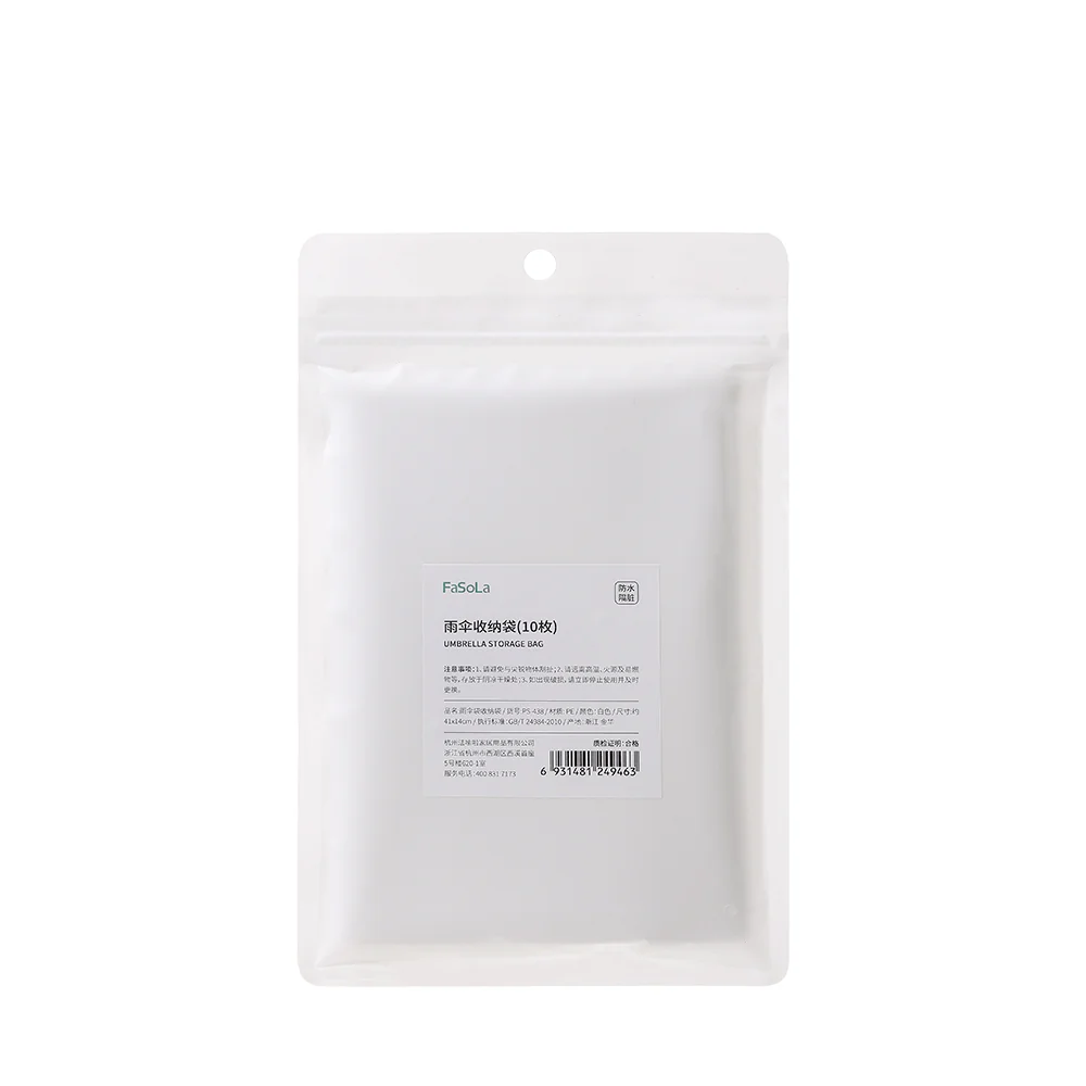 Fasola Umbrella Storage Bags - White, 41x14cm, Pack of 10 - Image 5
