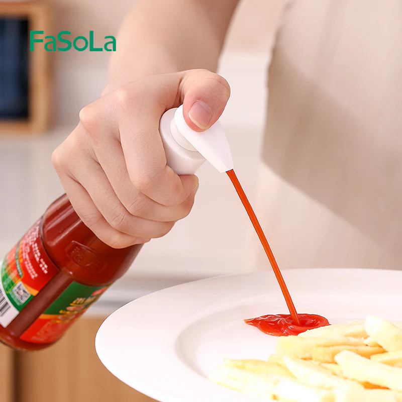 FaSoLa Vacuum Oyster Sauce Dispenser - Large, White - Image 2