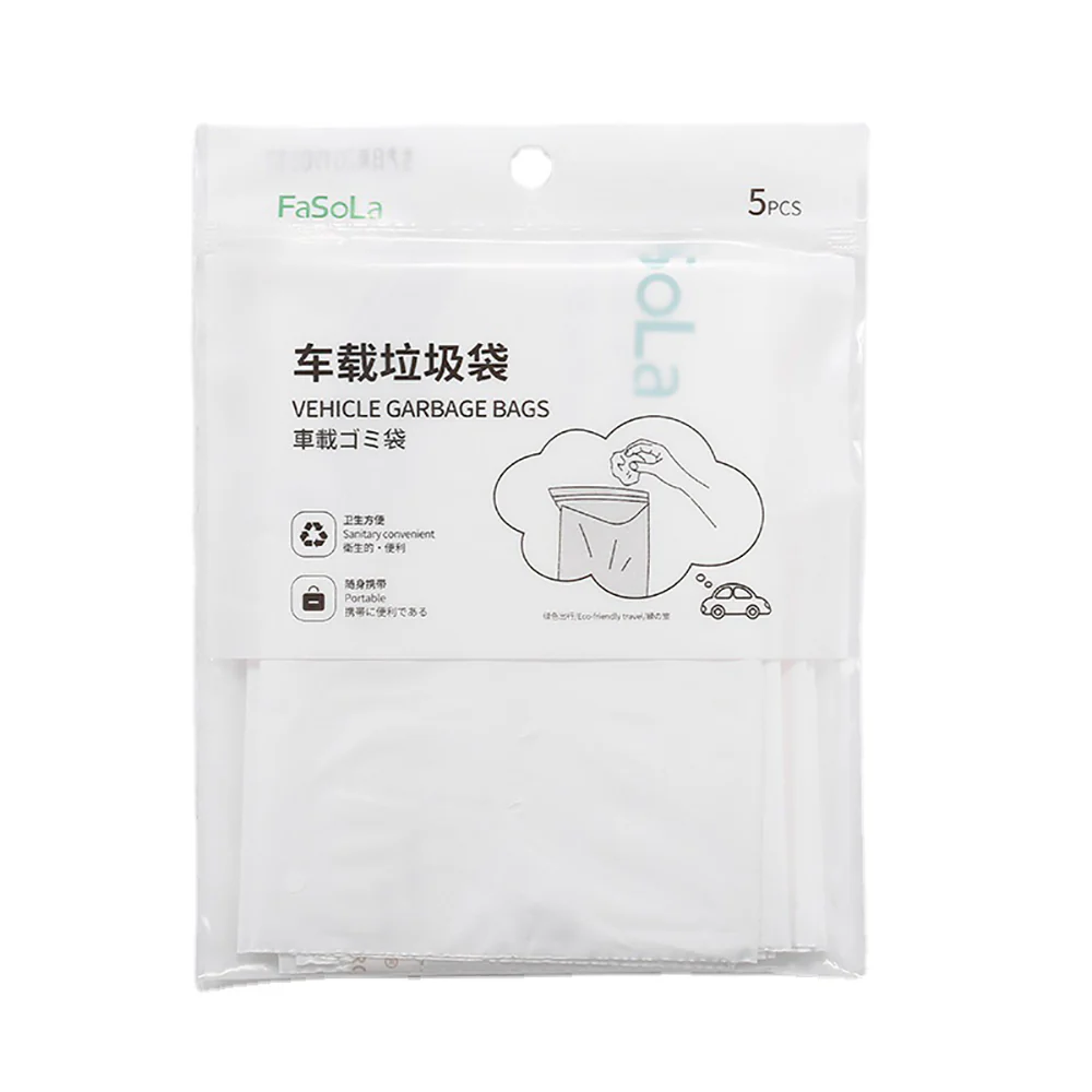 FaSoLa Vehicle Garbage Bags White - 5 Pieces - Image 5