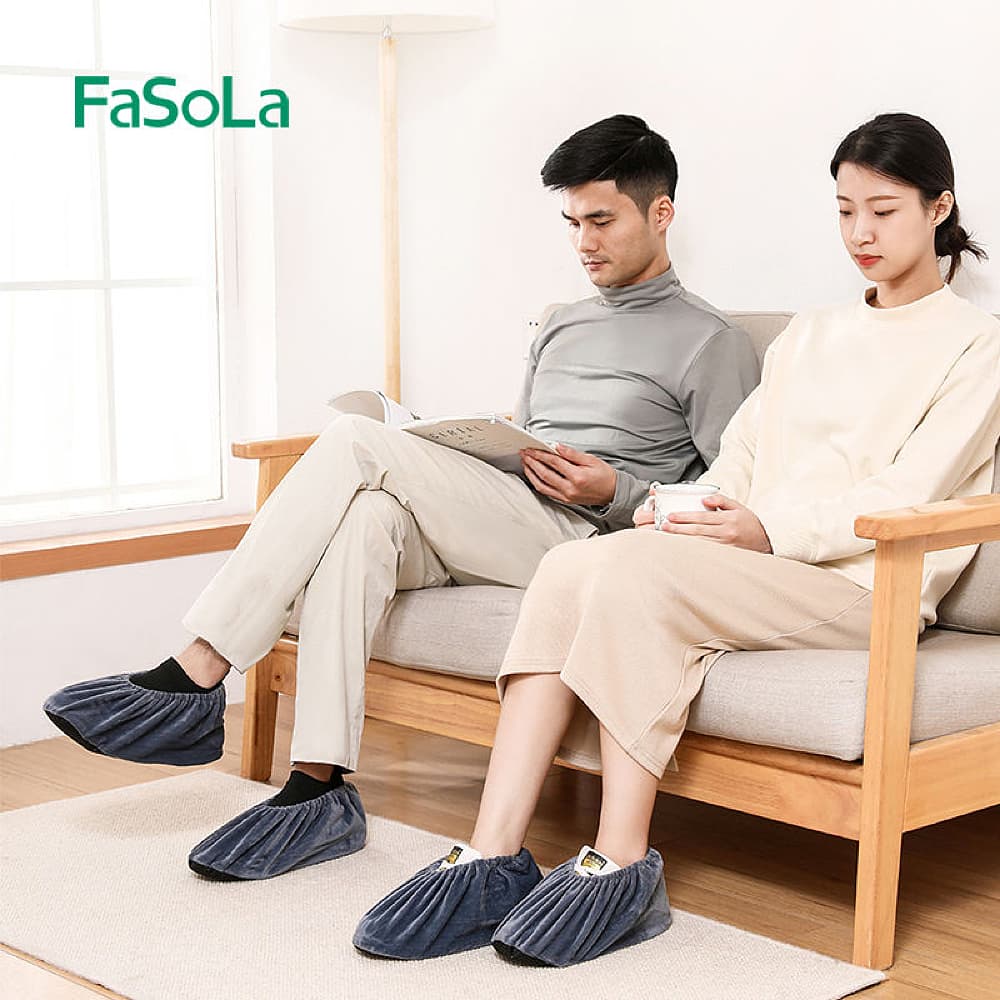 FaSoLa Velvet Shoe Covers - Grey, 30*11.5cm - Image 2