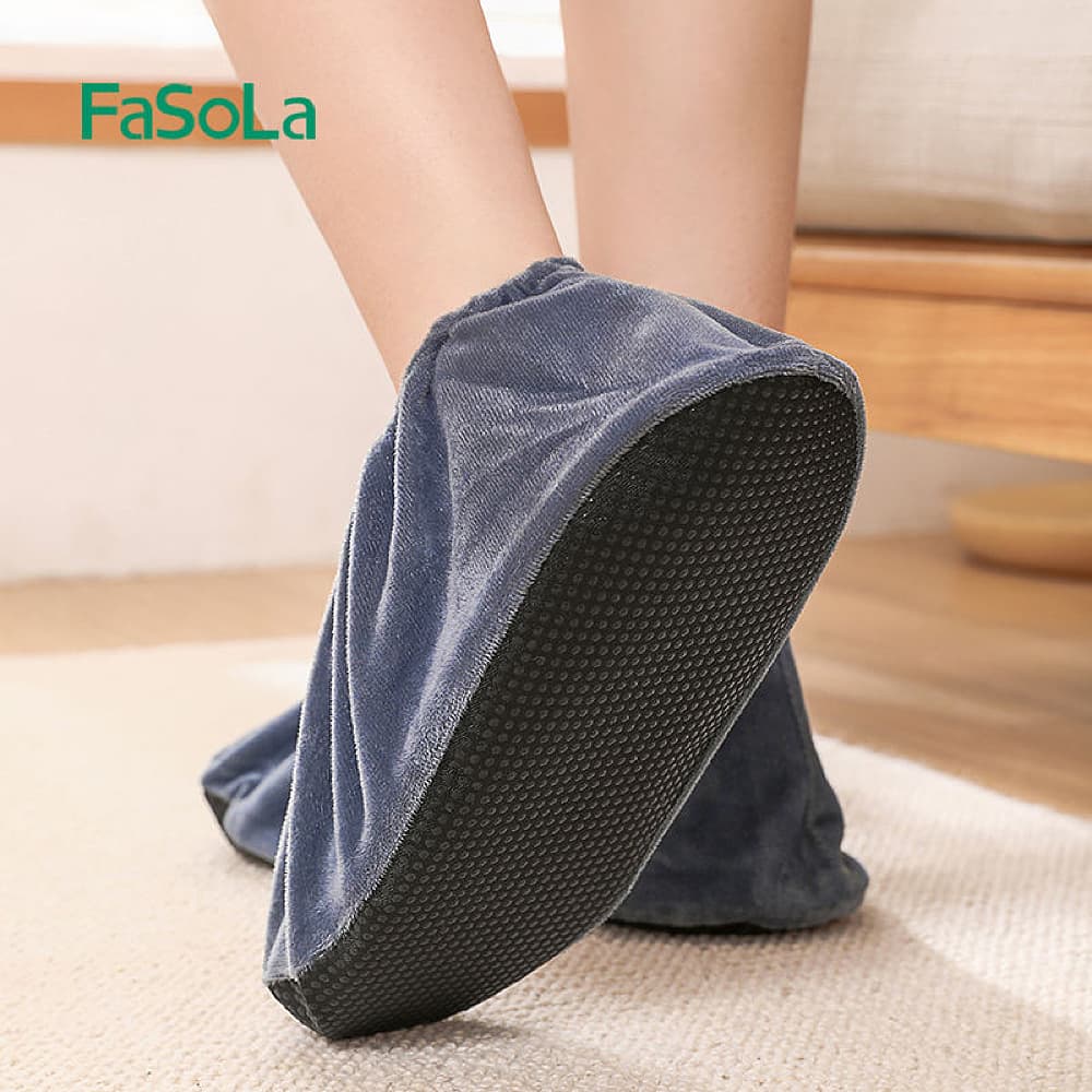 FaSoLa Velvet Shoe Covers - Grey, 30*11.5cm - Image 3