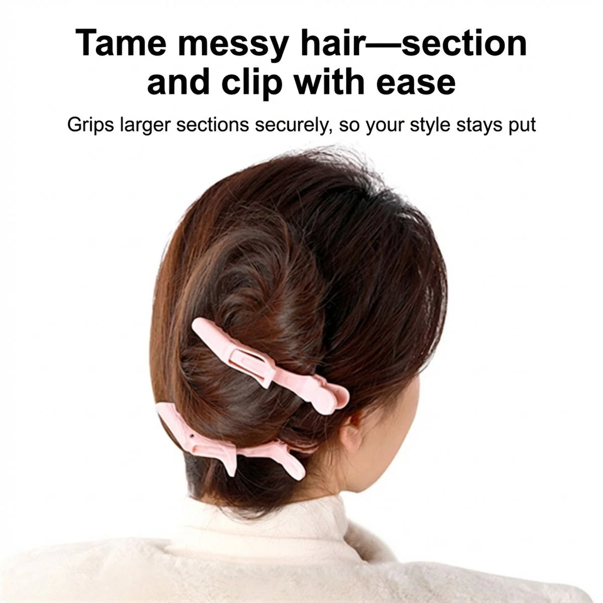 FaSoLa Volumizing Hair Root Clip Set - 2 Root Clips & 2 Positioning Clips, Pink - Image 3