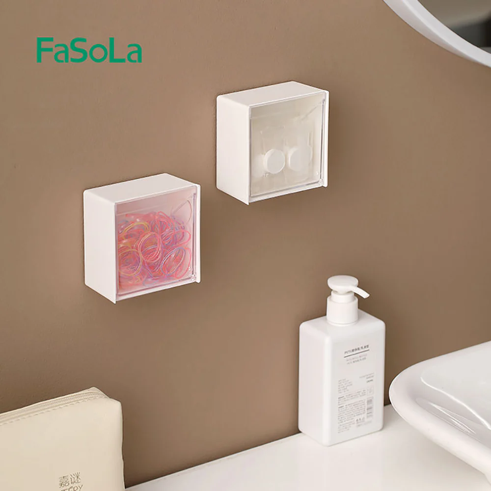 FaSoLa Wall-Mounted Flip-Top Storage Box - White, 8.5*4.5*8.5cm - Image 5