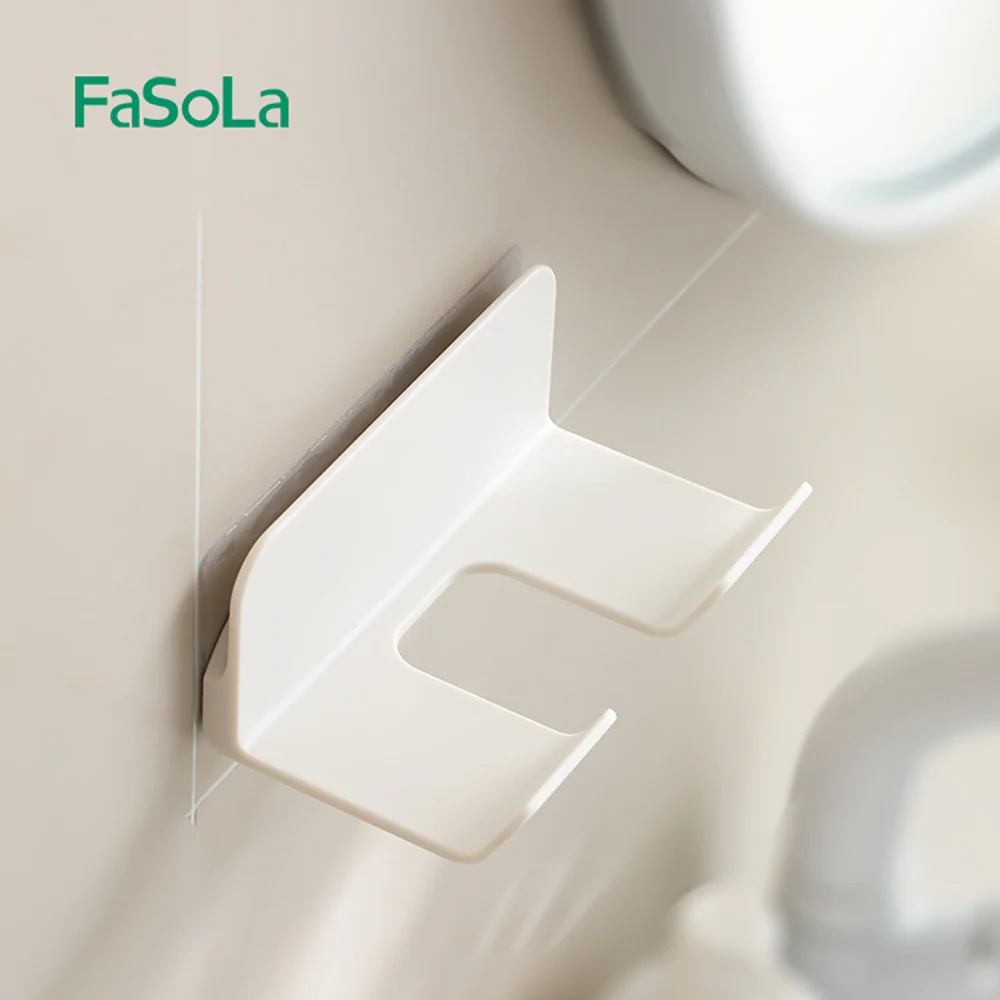 Fasola Wall-Mounted Hair Dryer Rack- White - Image 4