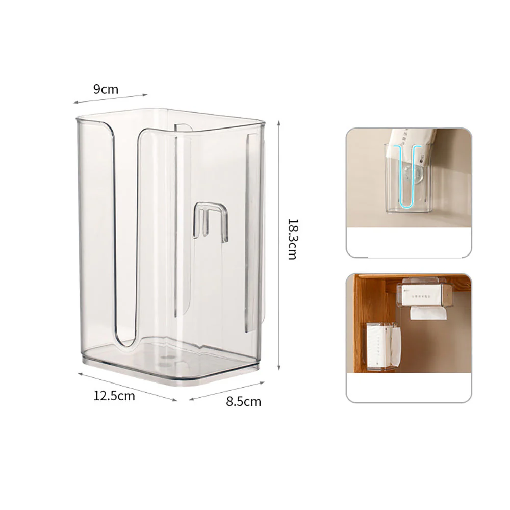 FaSoLa Wall-Mounted Tissue Box - Transparent - Image 4