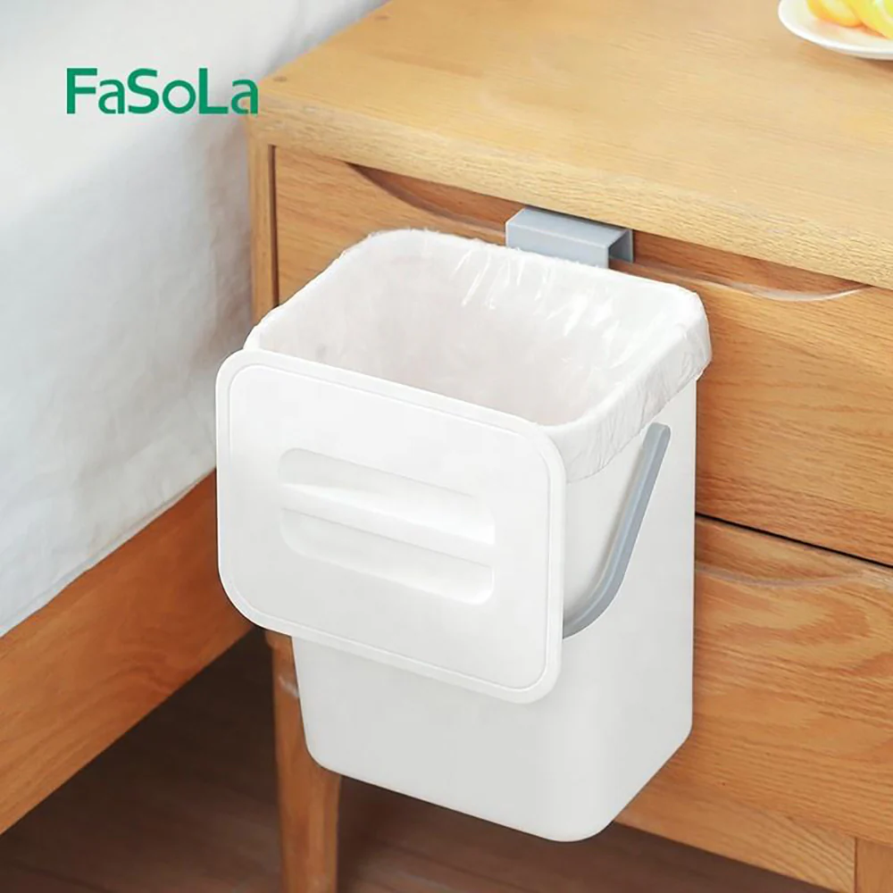 FaSoLa Wall-Mounted Trash Bin in White, 21*17.5*24.5cm - Image 3