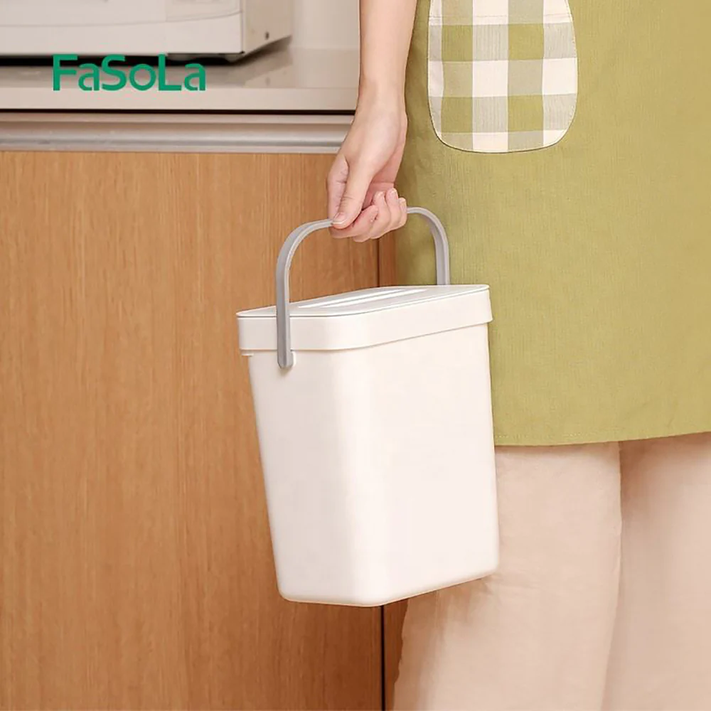 FaSoLa Wall-Mounted Trash Bin in White, 21*17.5*24.5cm - Image 5