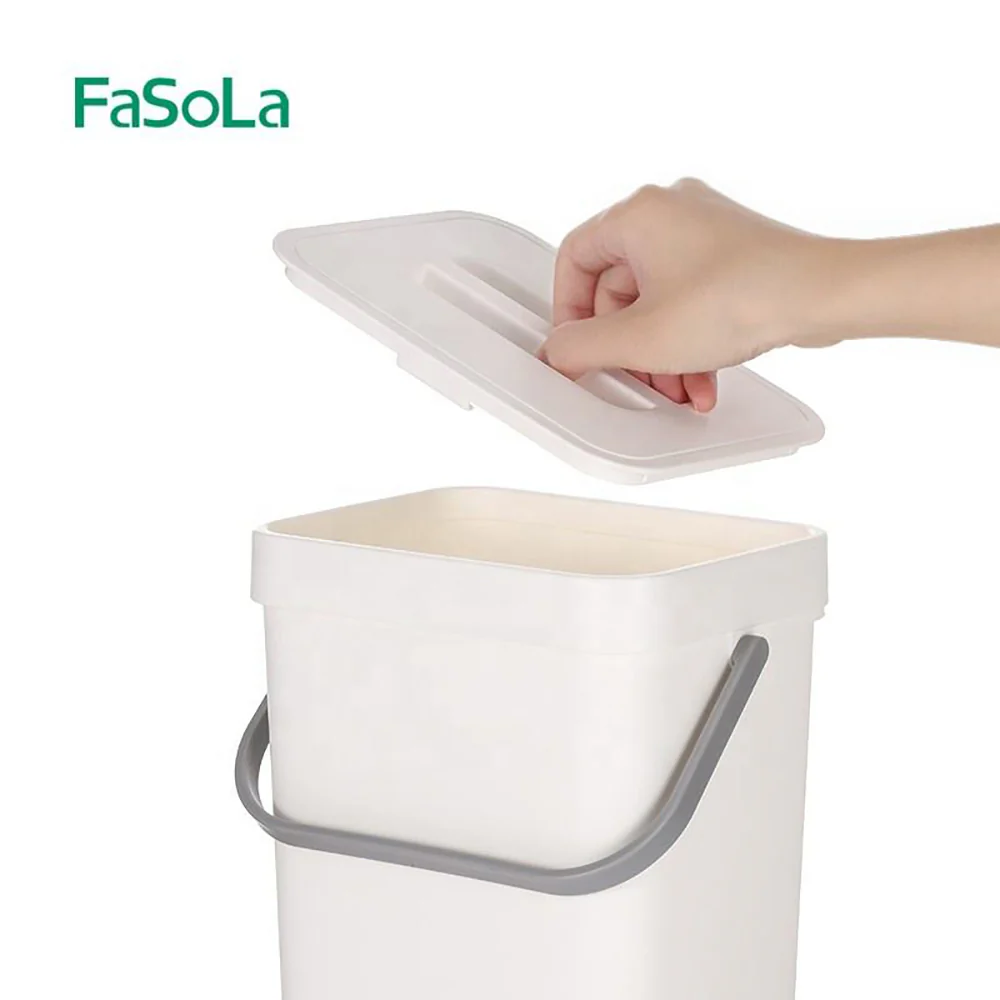 FaSoLa Wall-Mounted Trash Bin in White, 21*17.5*24.5cm - Image 6