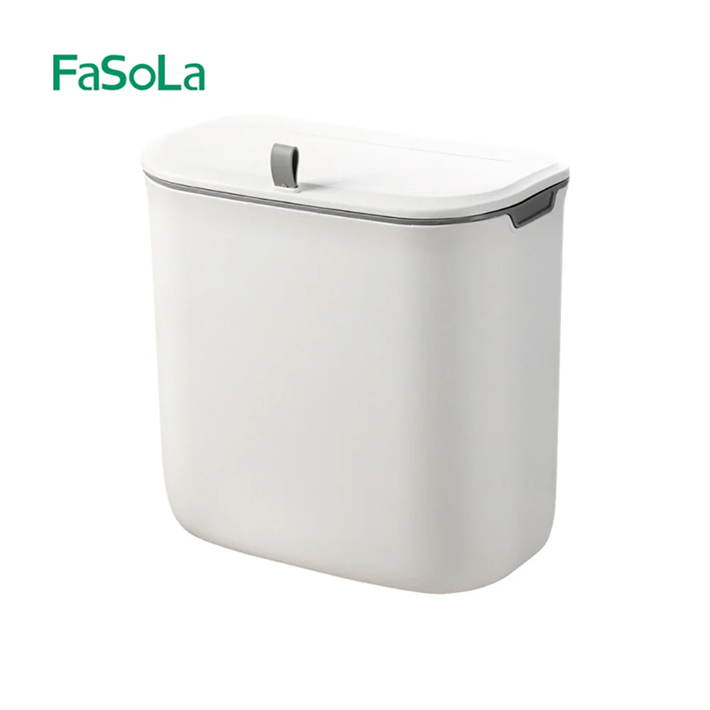 FaSoLa Wall-Mounted Trash Bin, White, Small - Image 4