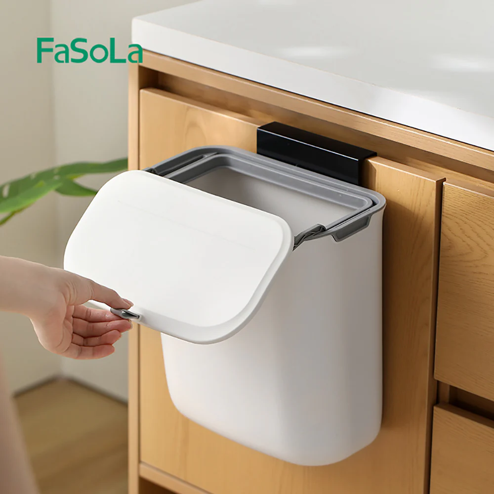 FaSoLa Wall-Mounted Trash Can - Large, White - Image 3