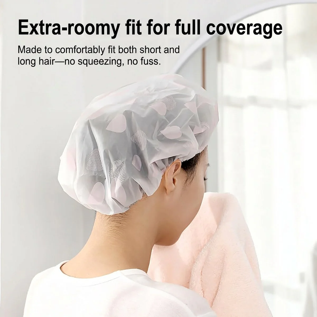 FaSoLa Waterproof Shower Cap - Gray - Image 3