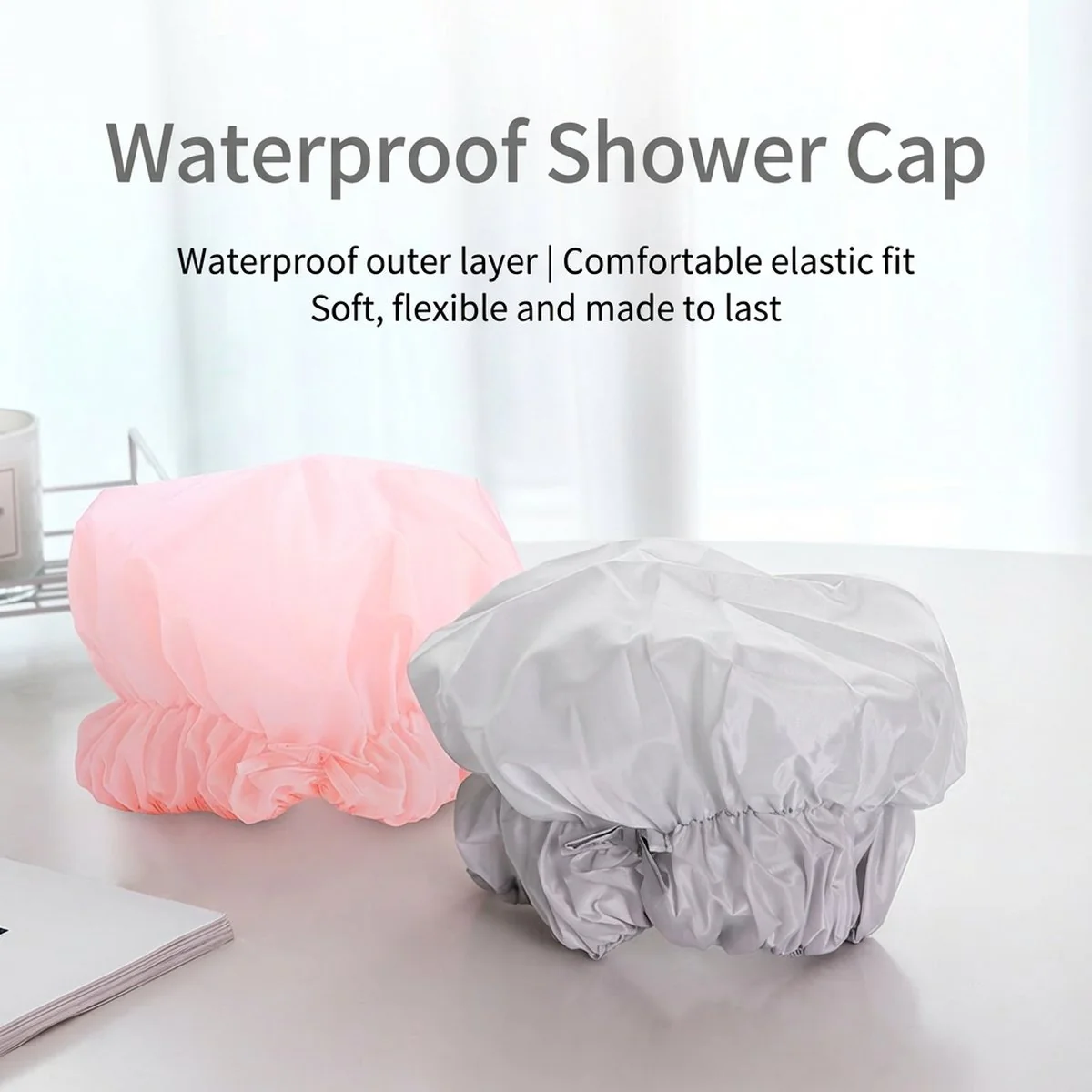 FaSoLa Waterproof Shower Cap - Pink