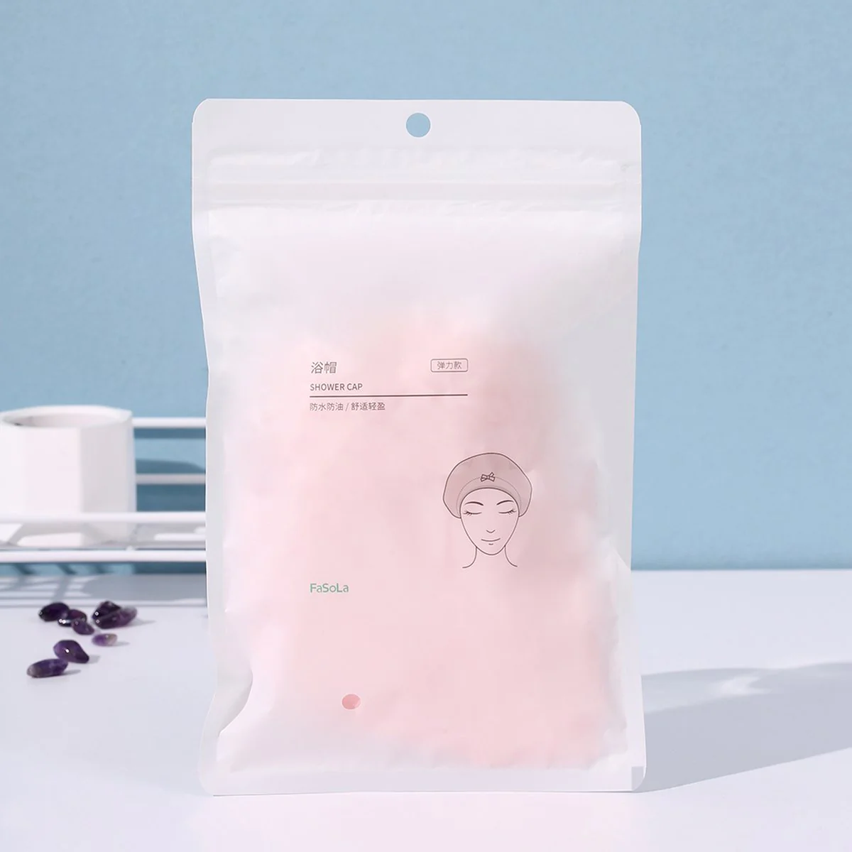 FaSoLa Waterproof Shower Cap - Pink - Image 5