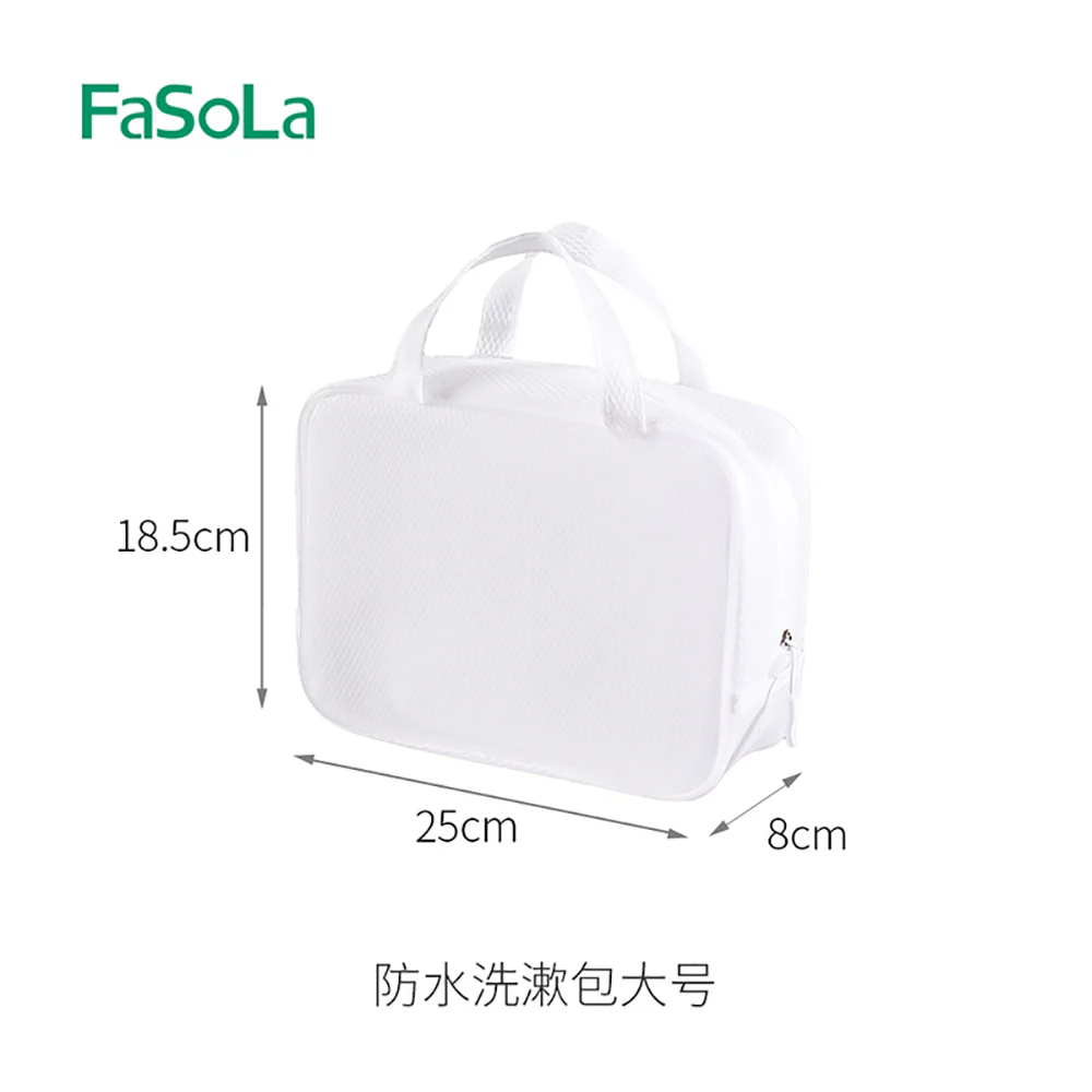 FaSoLa Waterproof Toiletry Bag - White, Large - Image 4
