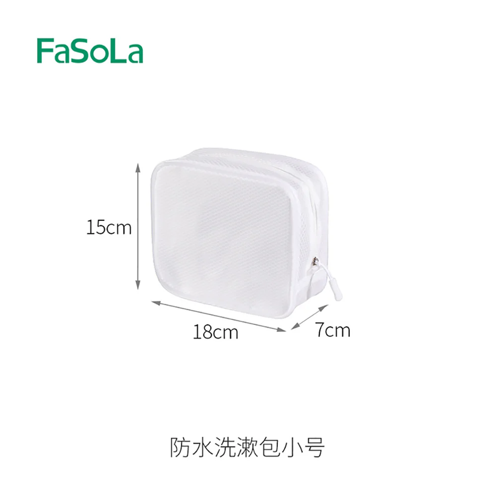 FaSoLa Waterproof Toiletry Bag - White, Small - Image 3
