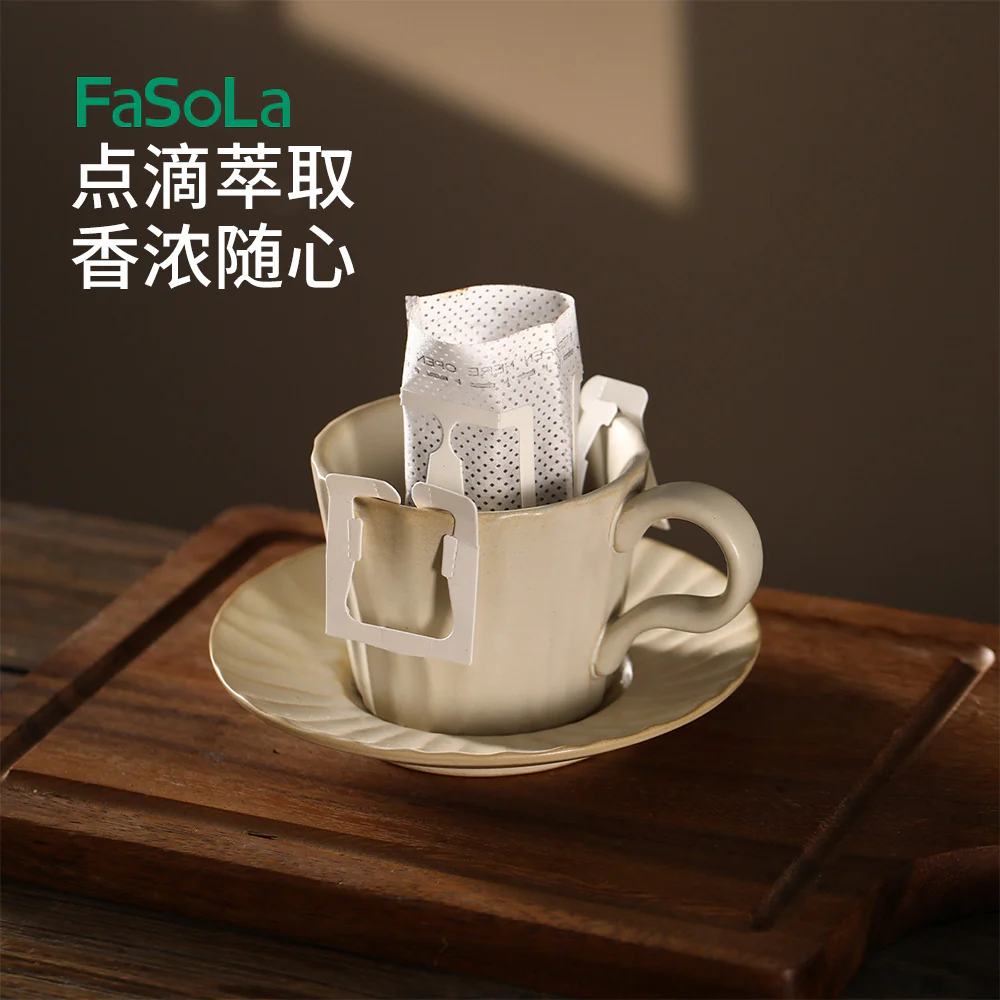 FaSoLa White Hanging Ear Coffee Filter Papers, Pack of 50 - Image 5