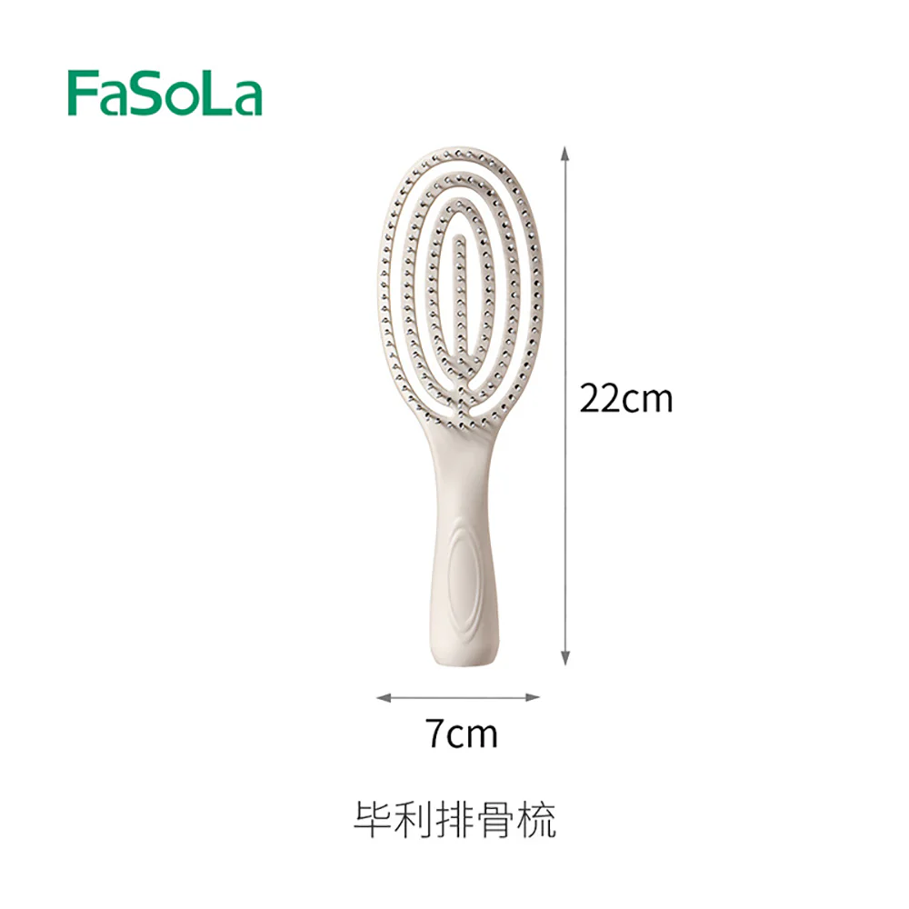 FaSoLa White Ribbed Hair Brush - Image 4