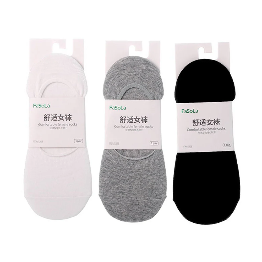 FaSoLa Women's Cotton No-Show Socks - Black, 1 Pair - Image 2