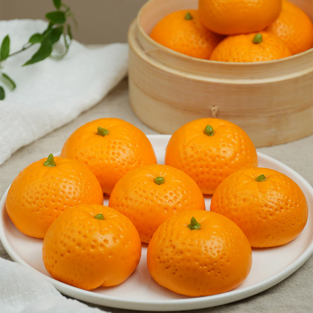 Fengzai Frozen Tangerine Buns – 10 Pieces, 350g - Mandarin-Shaped Sweet Buns - Image 3
