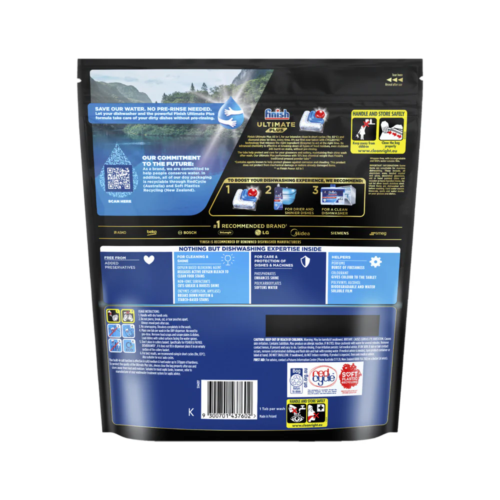 Finish Powerball Ultimate Plus All in 1 Dishwasher Tablets - 45 Tabs - Image 2
