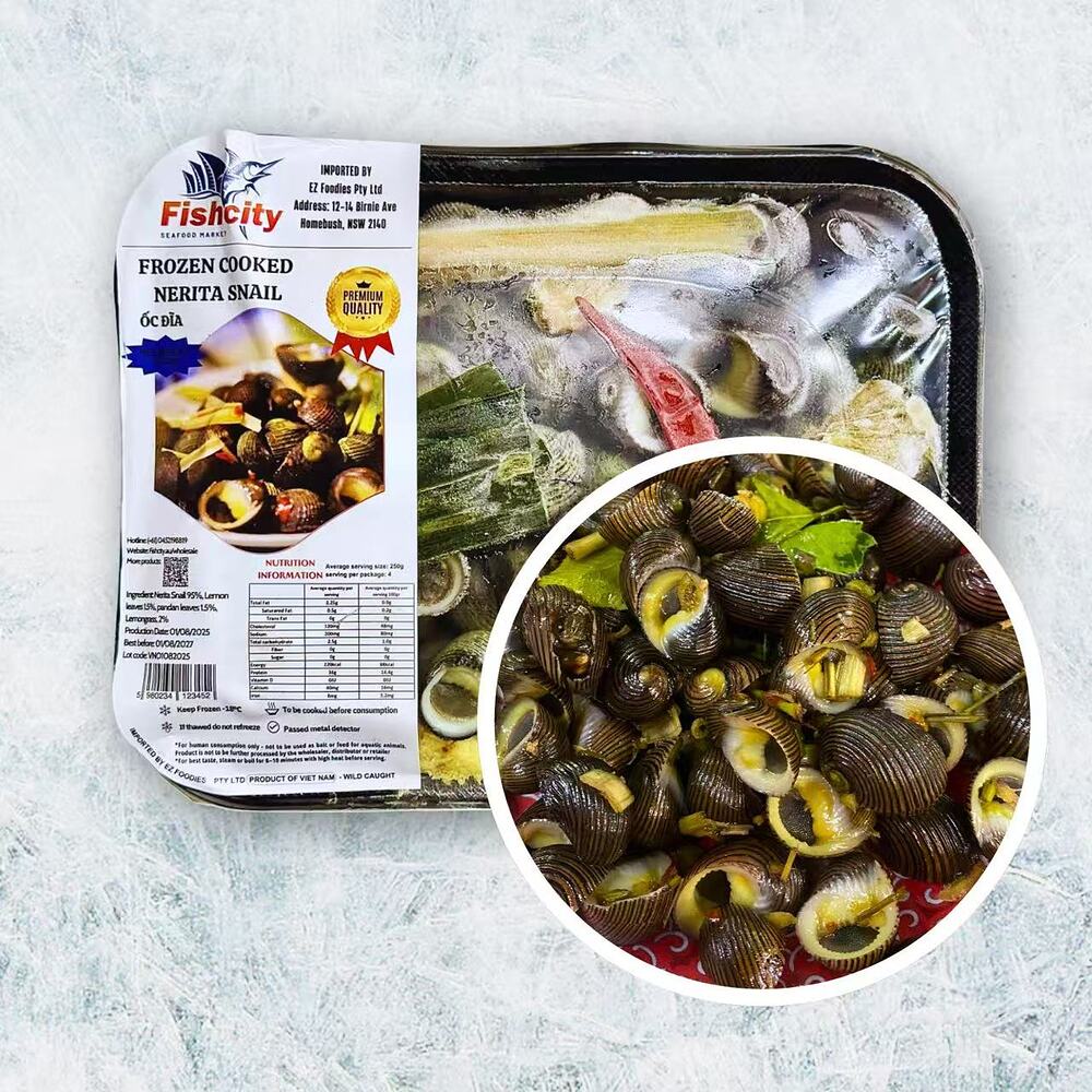 Fishcity Frozen Cooked Nerita Snails 1kg - Ready to Heat & Serve