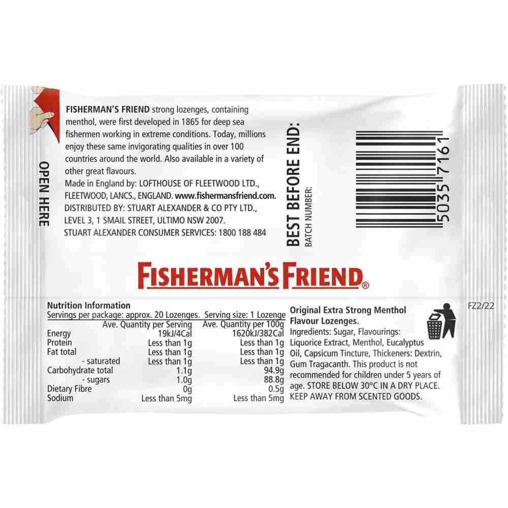 Fisherman's Friend Original Extra Strong Menthol Lozenges - 25g - Image 3
