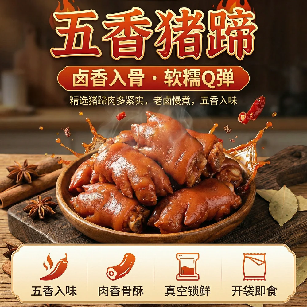 Five-Spice Braised Pork Trotters – Ready to Eat, 2 Pieces (600g)