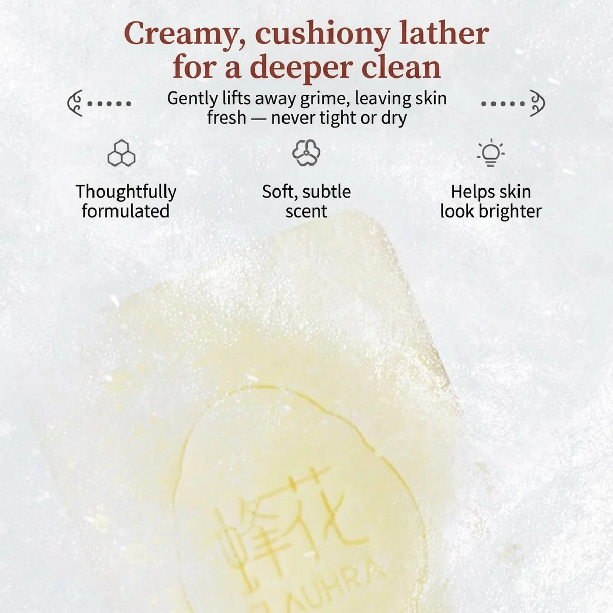 Flauhra Pear Blossom & Tea Soap Bar - 125g - Image 3