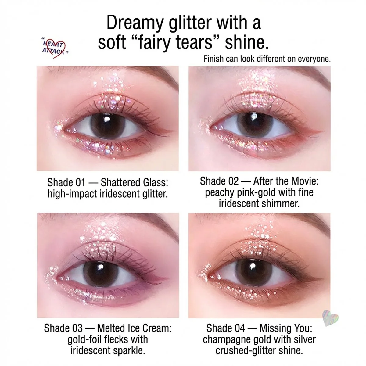 Florite Heart Attack Liquid Eyeshadow 04 - Miss You - Image 3