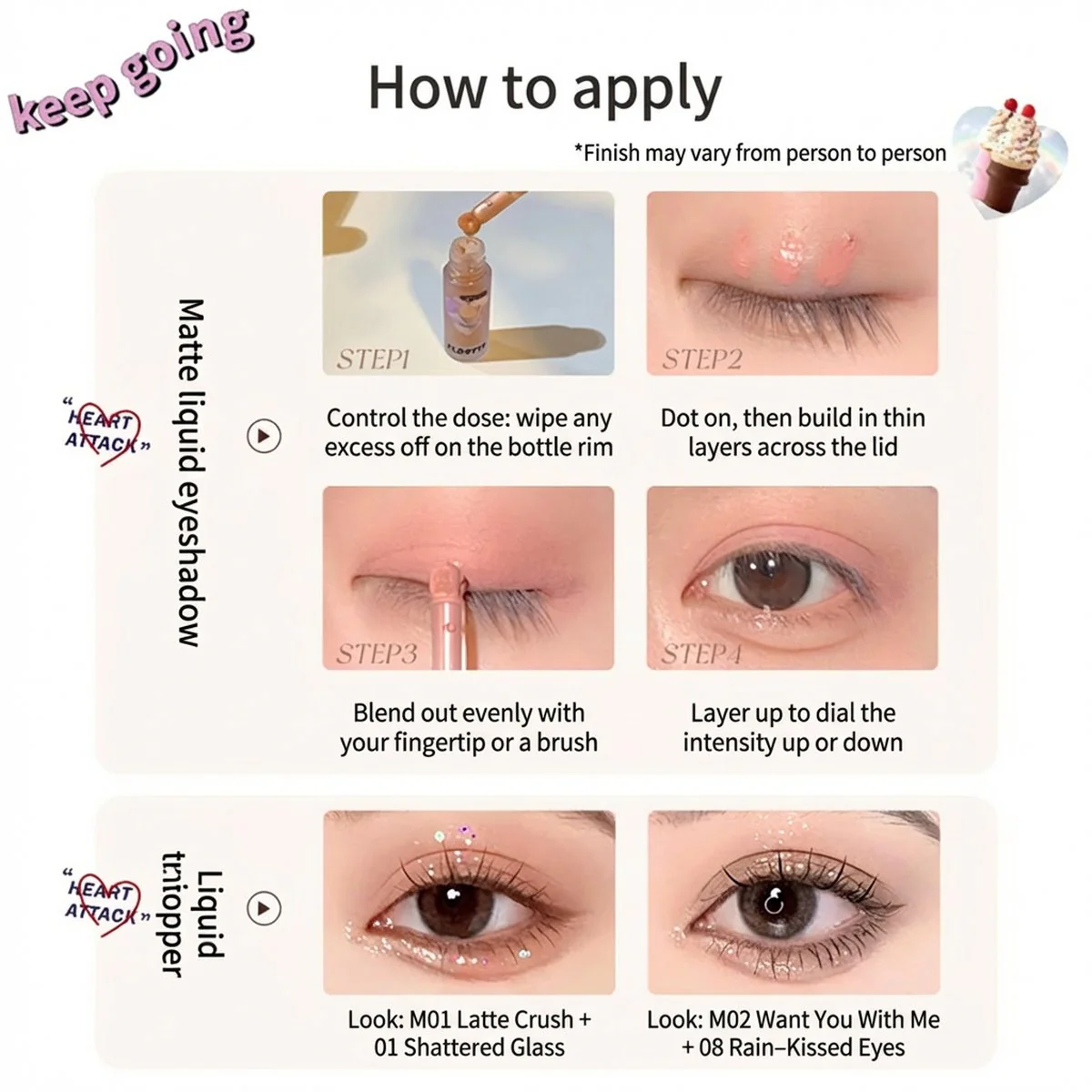 Florite Heart Attack Liquid Eyeshadow 04 - Miss You - Image 5