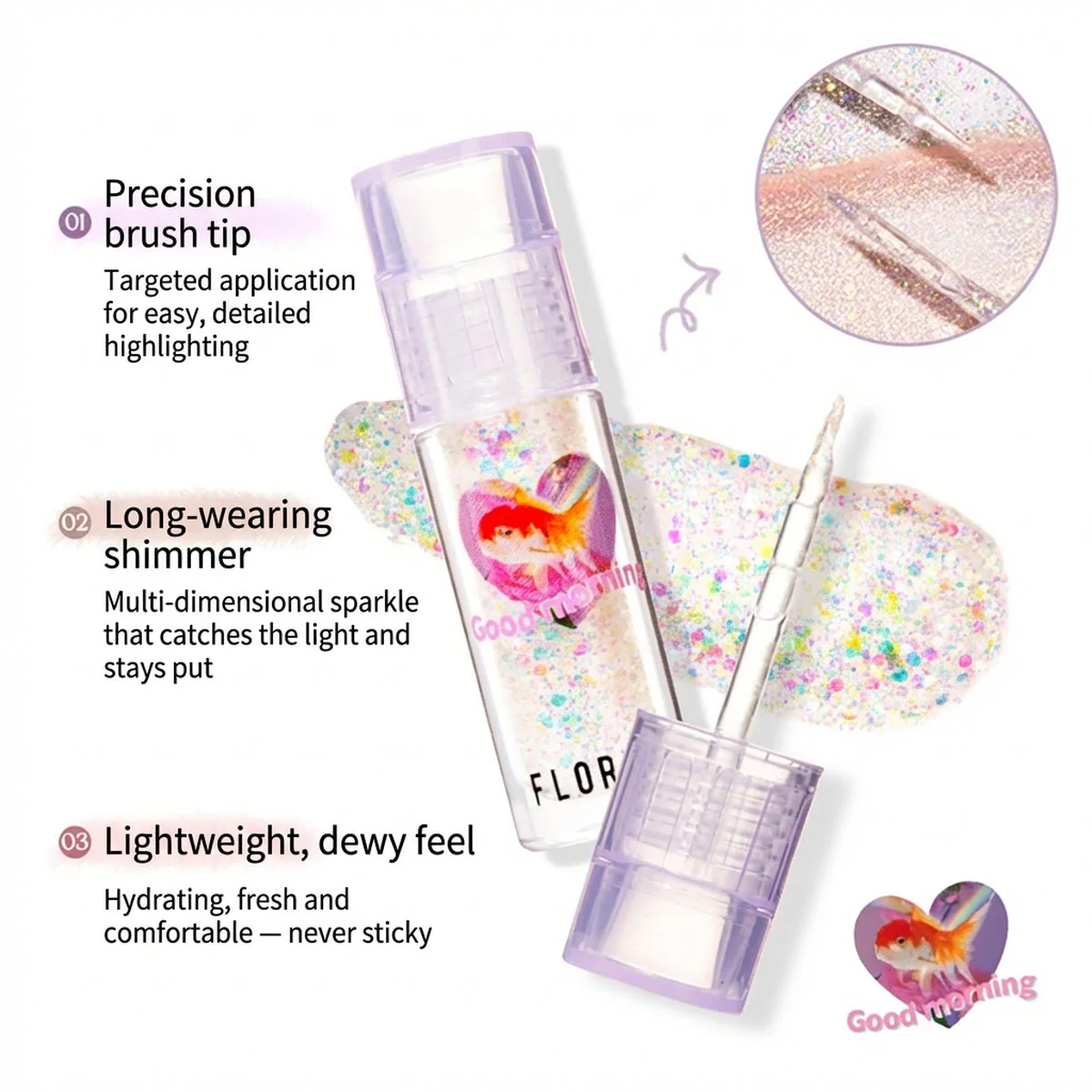 Florite Heart Attack Liquid Eyeshadow 08 - Wet Look - Image 2
