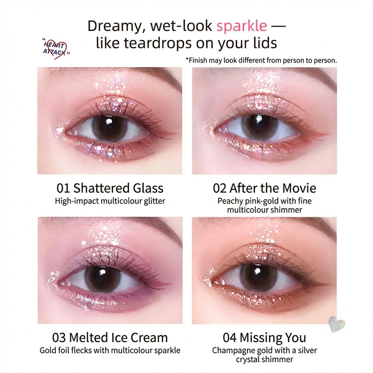 Flortte Heart Attack Liquid Eyeshadow 02 - Movie's Over - Image 3