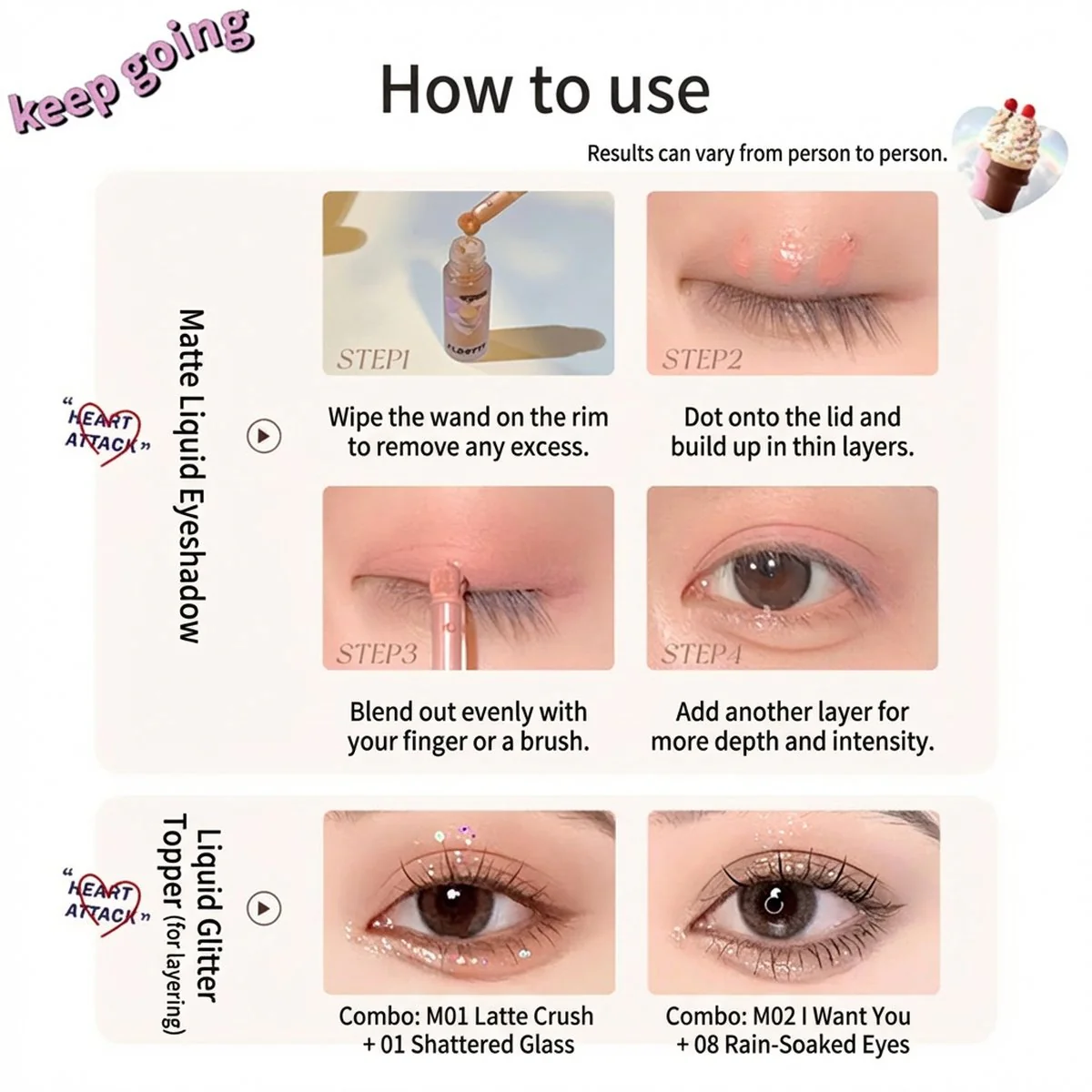 Flortte Heart Attack Liquid Eyeshadow 02 - Movie's Over - Image 5