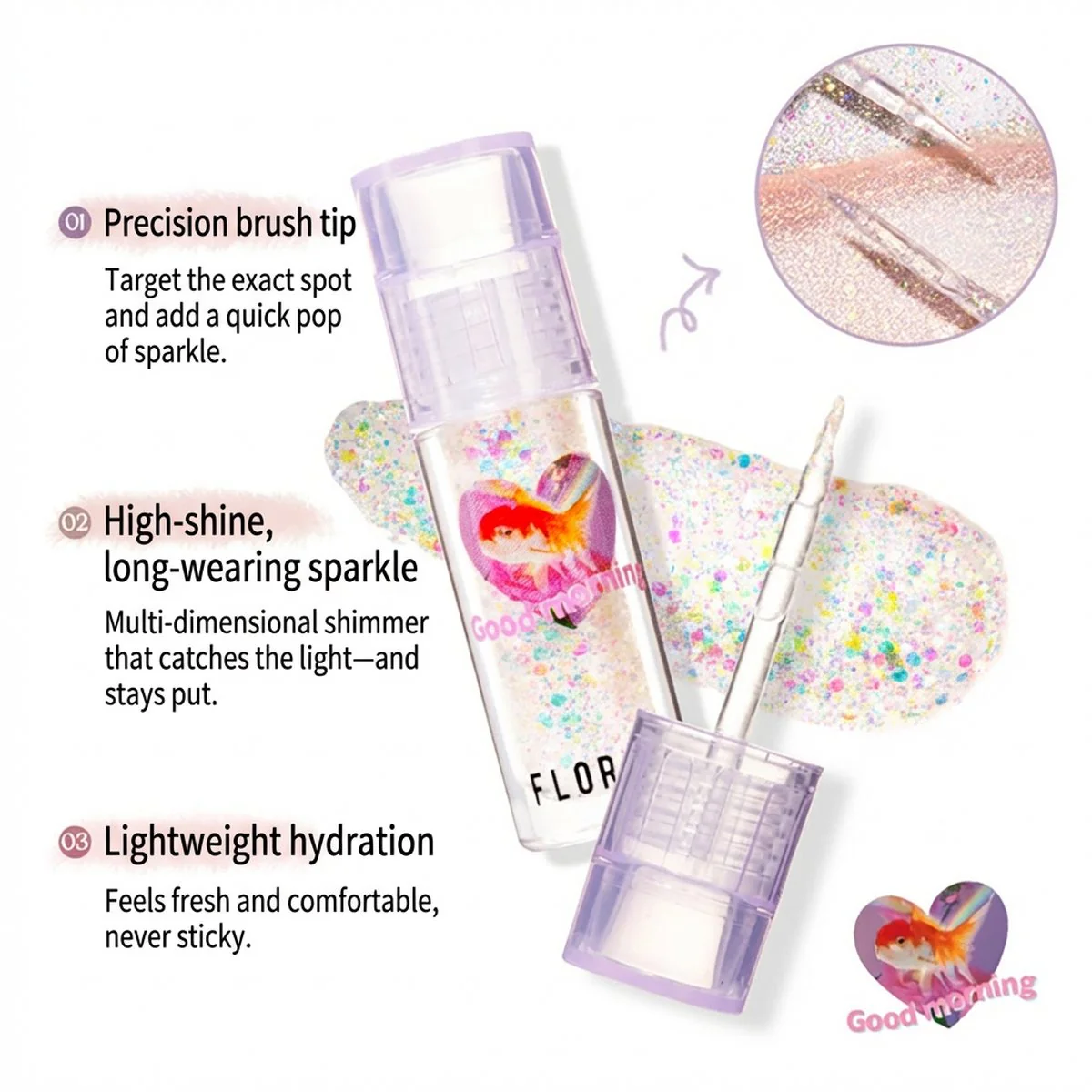 Flortte Heart Attack Liquid Eyeshadow 03 - Melted Ice Cream - Image 2