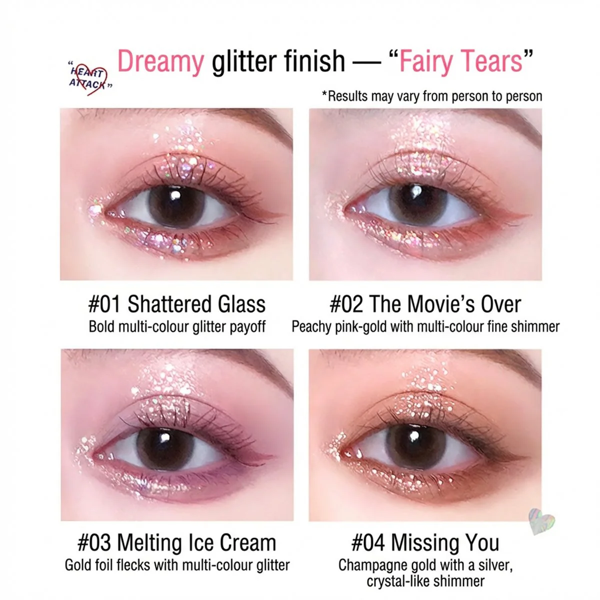 Flortte Heart Attack Liquid Eyeshadow 03 - Melted Ice Cream - Image 3