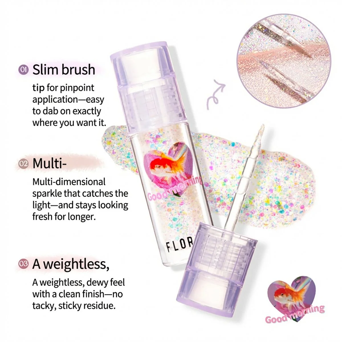 Flortte Heart Attack Liquid Eyeshadow 07 - Floral Sun Rainbow - Image 2