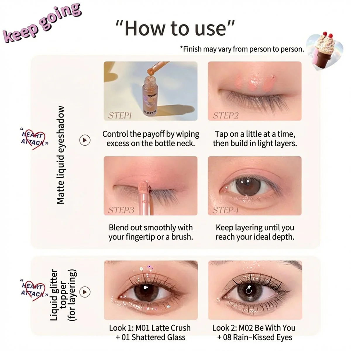 Flortte Heart Attack Liquid Eyeshadow 07 - Floral Sun Rainbow - Image 5