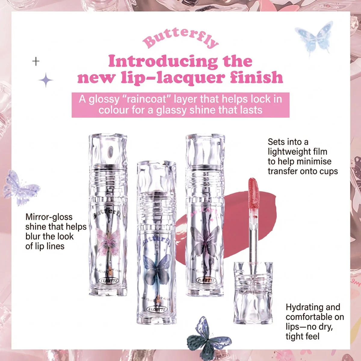 Flortte Hello Beauty Lip Lacquer - 01 Angel - Image 2